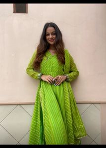Leheriya Anarkali Suit Set