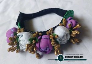 Baby headbands...Blue &amp; Gold Floral Hair Accessory