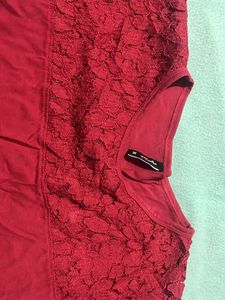 Burgundy Lace Top