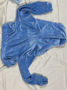 H&amp;M Blue Velour Hoodie