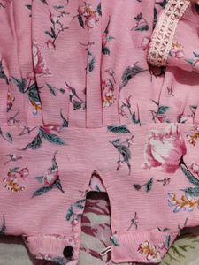 Pink Floral Long Sleeve Dress