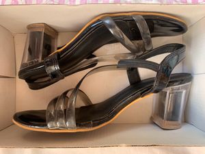 Black transparent trendy heels