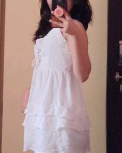White Eyelet Dress With Free Bag