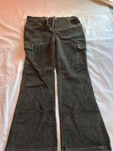 Corduroy Cargo Flare Pants