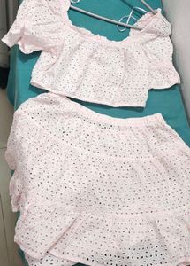 Pink Eyelet Co-ord Set