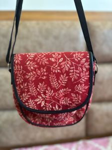 Red Printed Sling Bag (Barely Used)