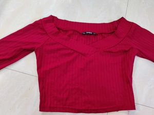 Maroon Skirt And Top Set