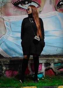 Turtle neck winter dress