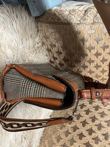 Plaid &amp; Brown Crossbody