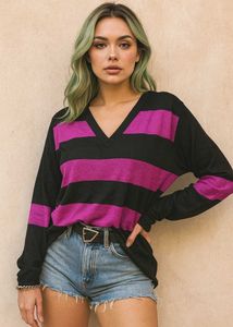 🎀Imported Striped Long Sleeve Knitted Top D