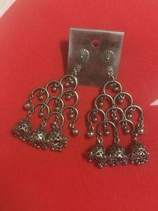 Silver Jhumka Earrings