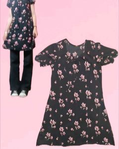 Black Floral Mini Dress