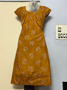 Pintrest Full Sequence Floral Mustard Kurta