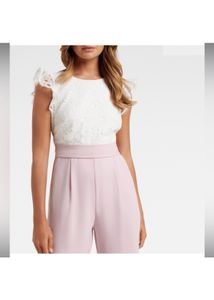 Forever New Rosie Lace Petite Tee Jumpsuit