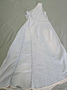 Denim One Shoulder Asymmetrical Dress