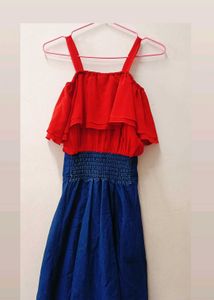 Cute Red &amp; Denim Dress