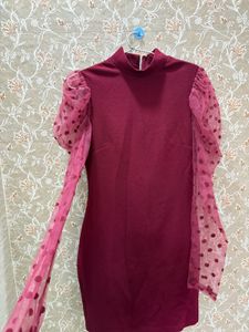 Burgundy Mini Dress