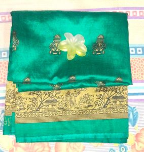 Mysore Soft Silk Green Saree