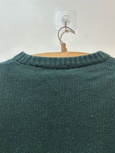 Round Neck Plain Green Sweatshirt