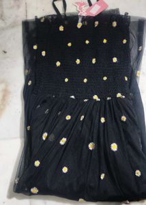 Black Floral Daisy Dress