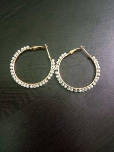 Hoop Earrings with Pearl Beads