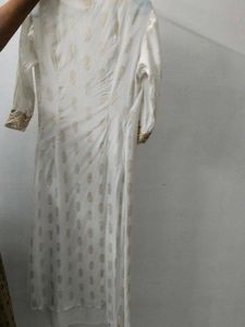 Atessa White Kurti With Coat