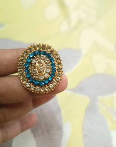 Emerald Leaf Design AD , red ,green stone rings