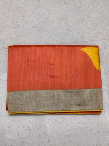 Elegant Orange Silk Saree