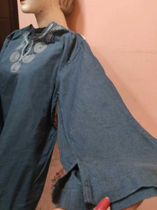 Embroidered Gray short kurti