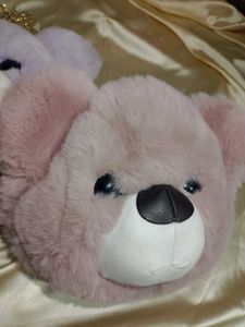 Fuzzy Bear Face Fur Sling bag