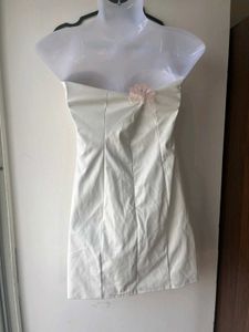 White leather tube dress