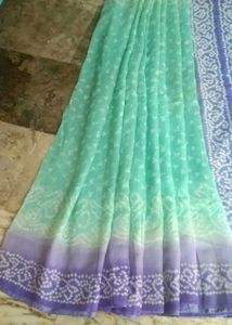 2 daily wear bandhani saree with fall