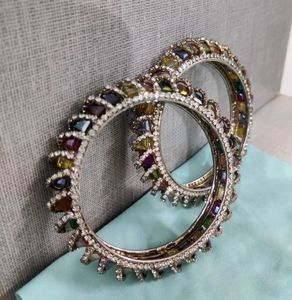 Colorful Gemstone Bangle Set , New Without Tag