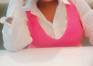 Bright Pink Ribbed Knit Top