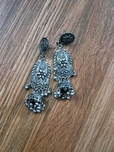 Oxidized Jhumka Earrings