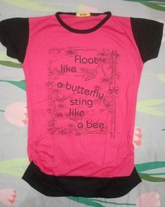 Pink & Black Graphic Tee
