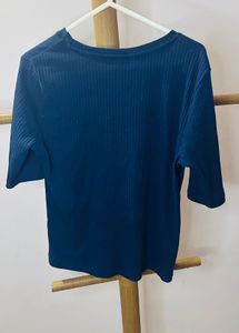 Navy Ribbed Top