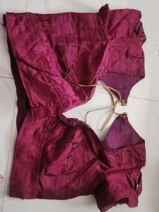 Burgundy &amp; Beige Striped Saree