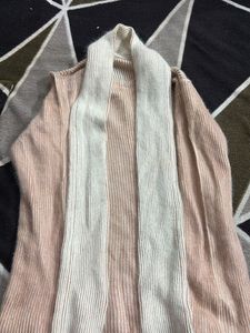 Elegant Knit Cardigan with Scarf