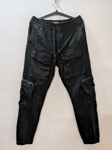 Men&#39;s Black Cotton Cargos (Indian Garage)