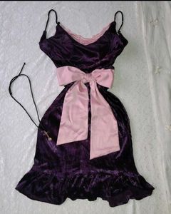 Purple Velvet Mini Dress