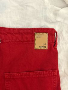 Red solid boot cut / straight Jeans