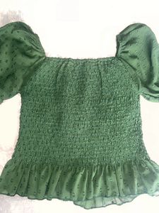 bottle green crop top