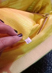 OG PRADA Yellow Tessuto Gaufre Frame HandBag