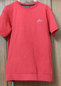Zara Man New Red Round Neck T-Shirt - XL