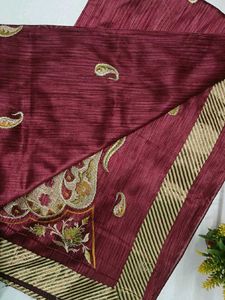Maroon Paisley Design Saree