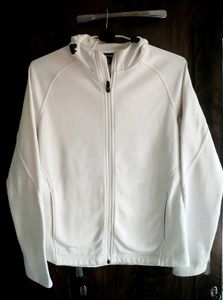 White Zip-Up Active Jacket