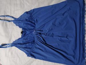 Blue Lace Trim Lingerie Top