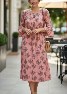 Floral Print Pink Dress