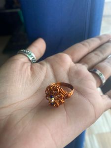 Banarsi Copper Wire Ethnic Flower Ring
